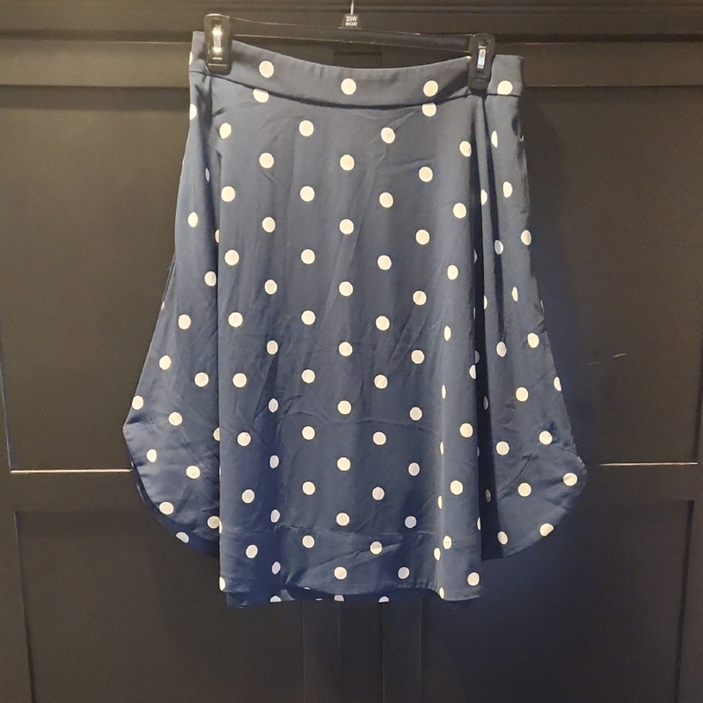Eva Mendes Blue Polka Dot Skirt